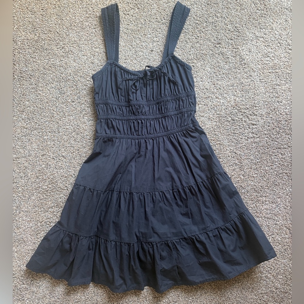 Sunday Best Black Tiered Sundress with Wide Straps